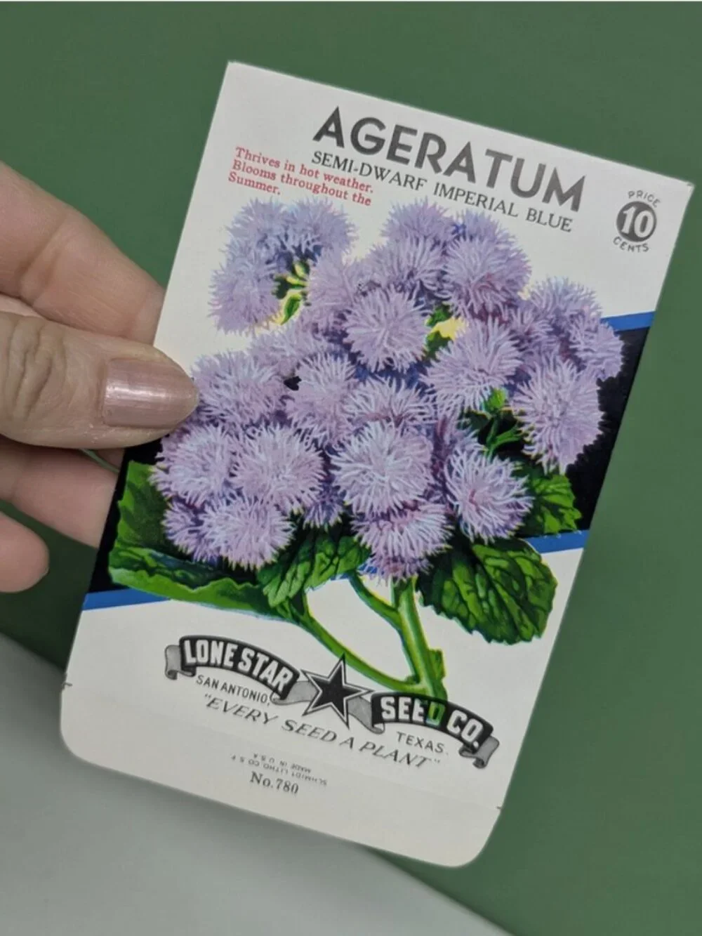 Vintage Ageratum Empty Seed Packet set of 4 NOS New Old Stock - Picture 2 of 3